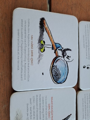 Set Of 6 Cork Bottom Coasters Croatian Inventors Nikola Tesla Boskovic Penkala - Picture 7 of 8