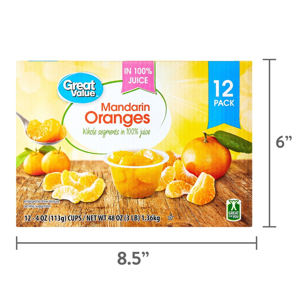 Mandarin Oranges in 100 Juice, 4 oz, 12 Count eBay