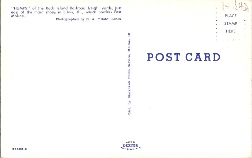 Postcard Humps of Rock Island Railroad Freight Cars Silvis IL Illinois