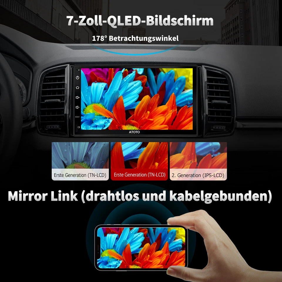 ATOTO S8 Premium Android Autoradio 8 core 7 Zoll 2Din Bluetooth Wireless CarPlay - Bild 4 von 4