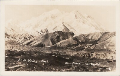 Postcard RPPC Alaska Fairbanks Mt. McKinley Cann Photo