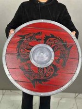 24'' Authentic Battleworn Viking Shield Norse Mythology Valhalla Viking Shield
