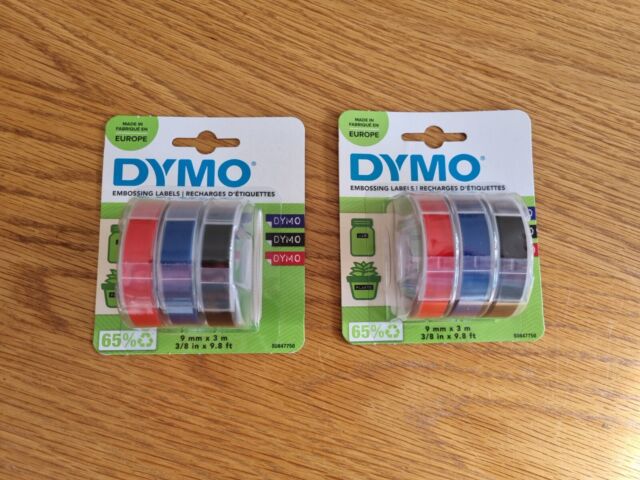 DYMO • Tape 2 Packs Of 3 • 2 X Black 2 X Blue And 2 X Red • Embossing Labels