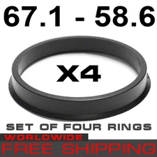 HUB CENTRIC RINGS 67.1 - 58.6mm (SET OF 4 RINGS) free WORLD shipping (67,1-58,6)