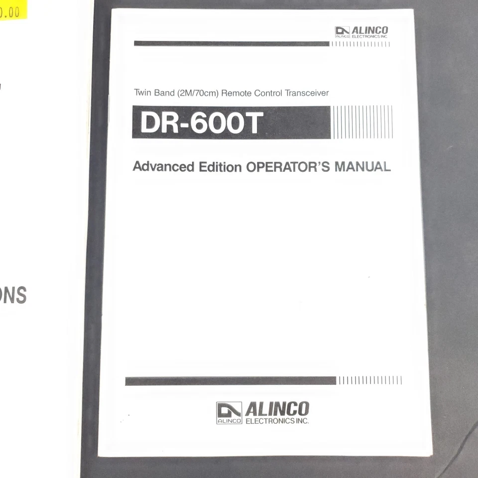 Manuales de instrucciones para operadores Alinco DR-600T / DR-600E edición avanzada OEM Foto 2 de 4
