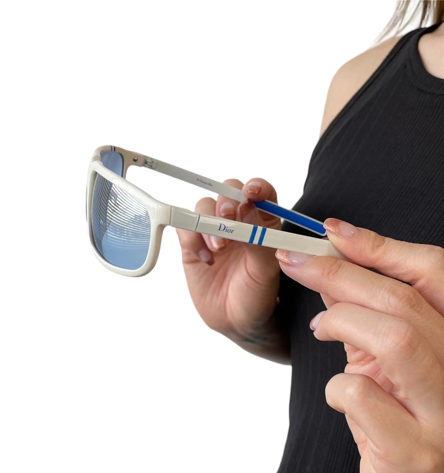 Dior Vintage Logo Sunglass 62/13/115 Shades Accessory Metal White Plastic RankAB - Image 2 of 4