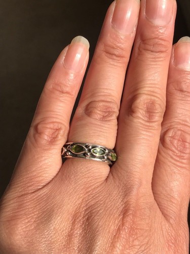 GENUINE PERIDOT BAND .925 Sterling Silver Size 6 FREE FAST SHIPPING! - Picture 12 of 12