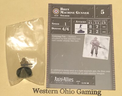 Axis & Allies Miniatures North Africa Bren Machine Gunner #12/60 NEW A&A Minis