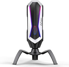 PoP Voice Condenser USB Microphone with RGB Lights with Tripod, PC, Mac, Twitch,