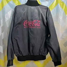 Vintage Auburn Sportswear  Coca Cola Snap Button Jacket Size L Faded Gray Black