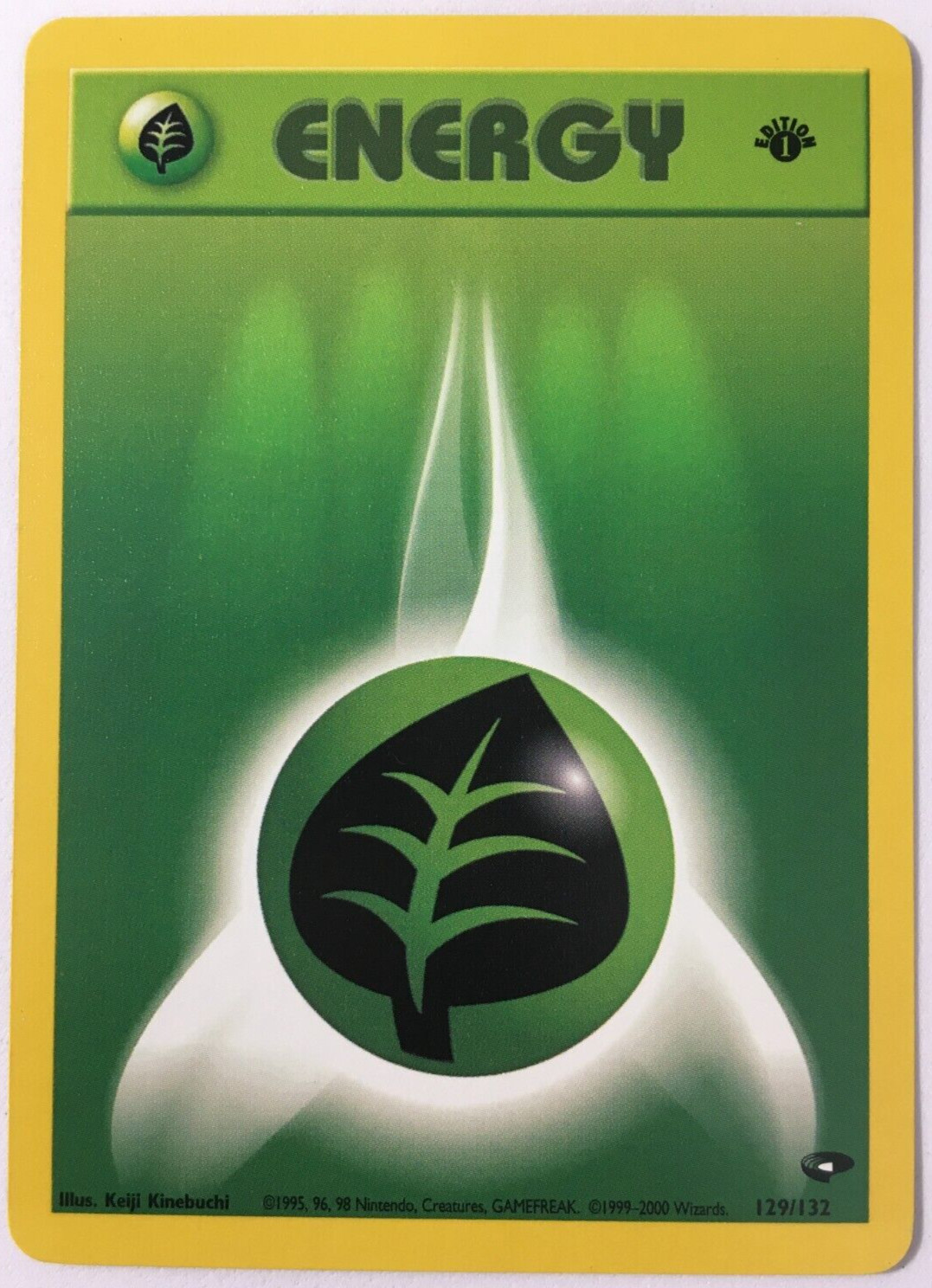 POKEMON 1ST. EDITION GRASS ENERGY 129/132 GYM CHALLENGE NEAR MINT
