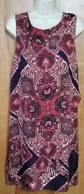 Est. 1946 Size XL Burgundy/Multicolored Paisley Print Sleeveless Dress Flowy  