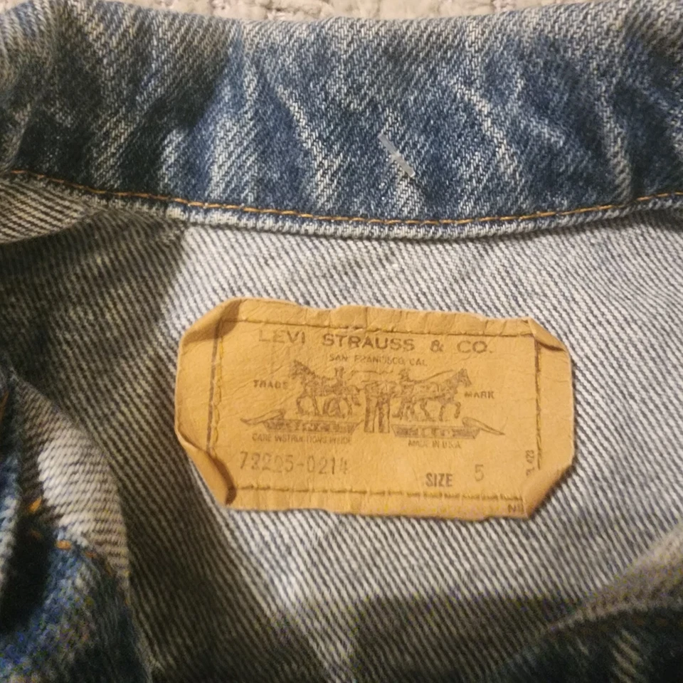 Chaqueta vaquera vintage Little LEVI's Denim Trucker 72225-0214 niños talla 5 lengüeta naranja Foto 2 de 4