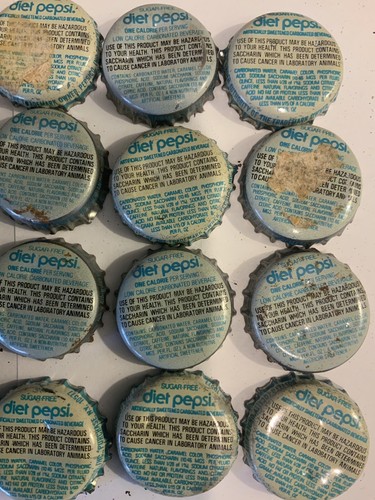 Lot 20 Vintage bottle caps Tops Soda Pop Diet Pepsi Used Rare - Picture 3 of 3