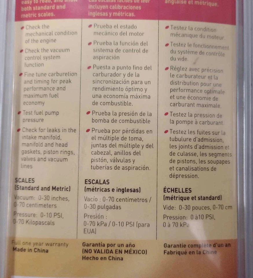 Bosch Actron Kit Probador de Aspiradora y Presión CP7803, Computadora y Coches Convencionales Foto 4 de 4