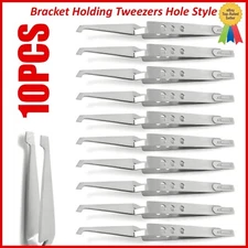 Orthodontic Bracket Holding Tweezers Hole Style Reverse Action Bracket Placer 