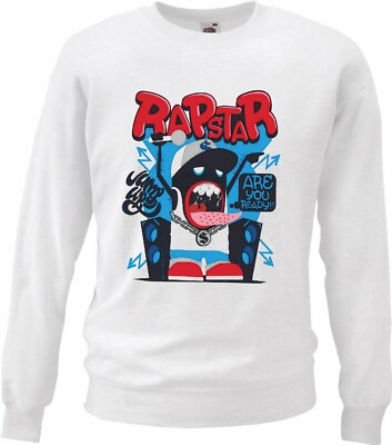 Sweatshirt RAPSTAR ARE YOU READY DJ RAPPER TECHNO JAZZ FUNKY SOUL TRANCE