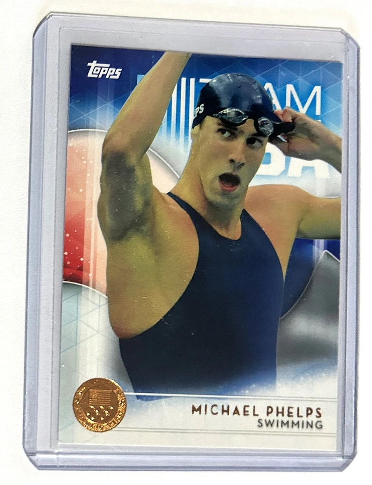 Tarjeta de Michael Phelps 2016 Topps Olympics #1 EE. UU. Natación Bronce Variación  Foto 3 de 3