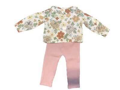 BUNDLE MudPie pants and Angel Dear Blouse 3-6 months outfit NWT