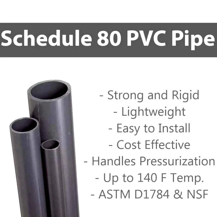 PVC Pipe Schedule 80 Grey 1 Inch 1.0 Grey PVC