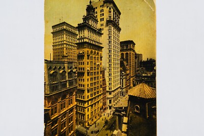 Very old 1903 View From Wall Street NYC Post Card George Hall & Son Postcard