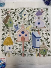 ROSALIE PETERS Hand-Painted Needlepoint Canvas Birdhouses P106S