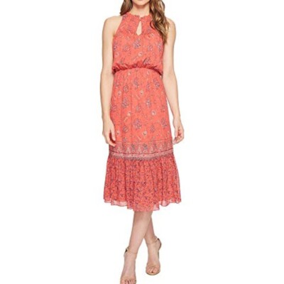 Joie Chara Silk Coral Floral Print Tiered Midi Maxi Dress Size XS  Sleeveless | eBay