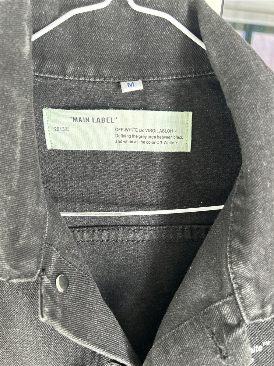 Off White C/o Virgil Abloh Very Rare Black Denim Jacket Denim