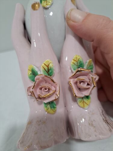 Vintage Pair MCM Porcelain Hand Vases Hands Holding Vases Japan READ - Picture 3 of 6
