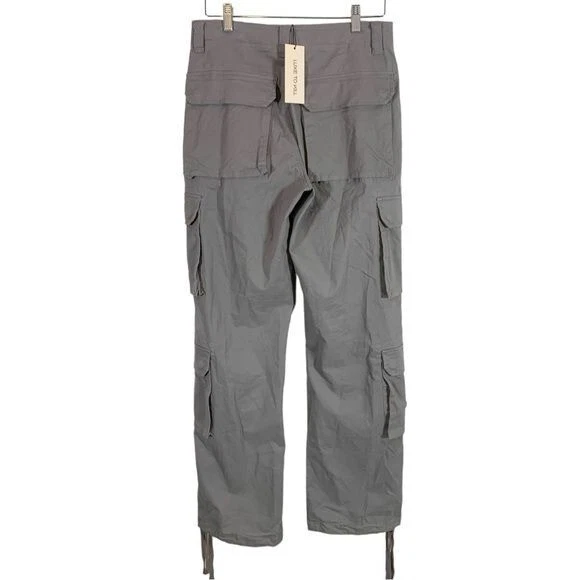 Calça cargo Lux To Kill feminina cintura alta perna reta cinza tamanho 4 NOVA - Imagem 2 de 4