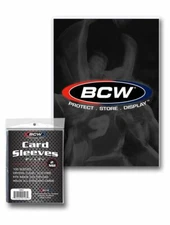 BCW SOFT CARD SLEEVES (2) 100  in Pack 2 Mil Thick for 3x4 Top Loaders F06021424