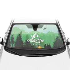 Auto Sun Shade Adventure Awaits Windshield Window Protection For Car Truck Suv