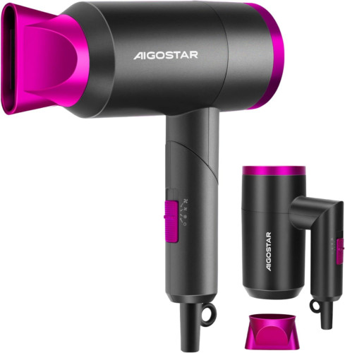 Asciugacapelli Pieghevole Aigostar 1800W - Sicuro per Tutta la Famiglia