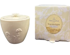 Villeroy & Boch "The Tisane" Yellow Floral Embossed Lidded Sugar Bowl New In Box