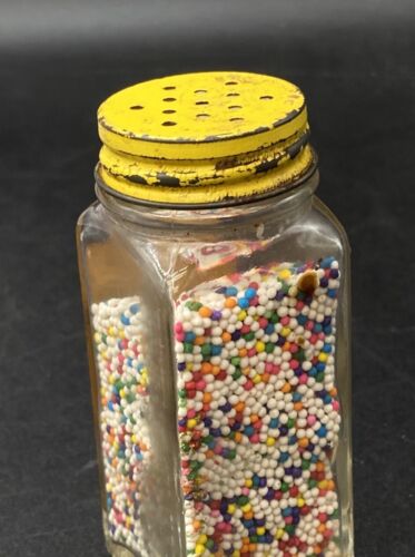 Candy Tips Specially Foods Chicago anni '50 cake sprinkles bottiglia barattolo vintage prop - Foto 5 di 11