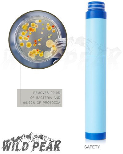 Wild Peak Stay Alive-4 Outdoor Wasserfilter Notfall Survival Strohhalm Flasche - Bild 2 von 12