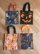 Set of 4 New Halloween Reusable Trick-or-Treat / Grocery Shopping / Tote Bags