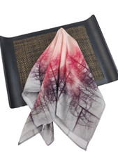 21  X21"Sunset Print Pure Mulberry Satin Silk 12momme Scarf 53x53cm 5-2