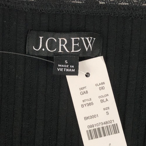 T-shirt donna J.Crew NUOVA nera a punta manica corta SMALL BY365 - Foto 4 di 5