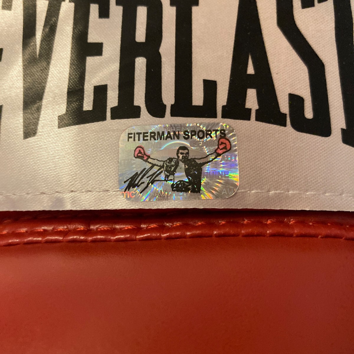 Gant De Boxe Everlast Rouge Signé Par Mike Tyson Et Encadré | LCS