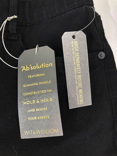 NEW Wit & Wisdom "Ab" Solution High Rise Ankle Skinny Jeans 8P Petite Black $74 - Picture 11 of 16