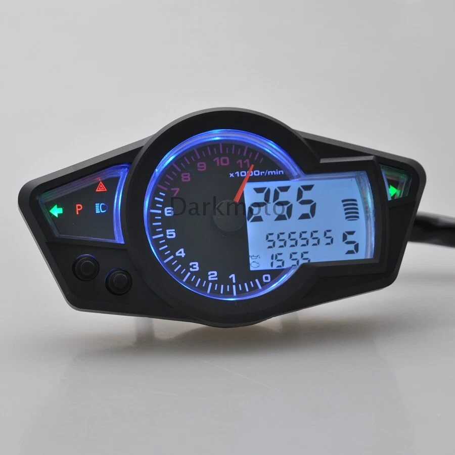 11000 RPM Motorcycle Universal LCD Digital Odometer Speedometer Gauge Instrument - Imagem 2 de 4
