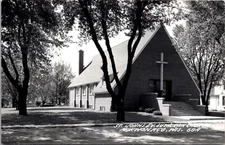 Real Photo Postcard St John's Evangelical Lutheran Church in Mukwonago Wisconsin