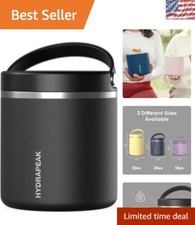 25oz Black Stainless Steel Vacuum Insulated Food Jar - Leak-Proof Meal Thermos