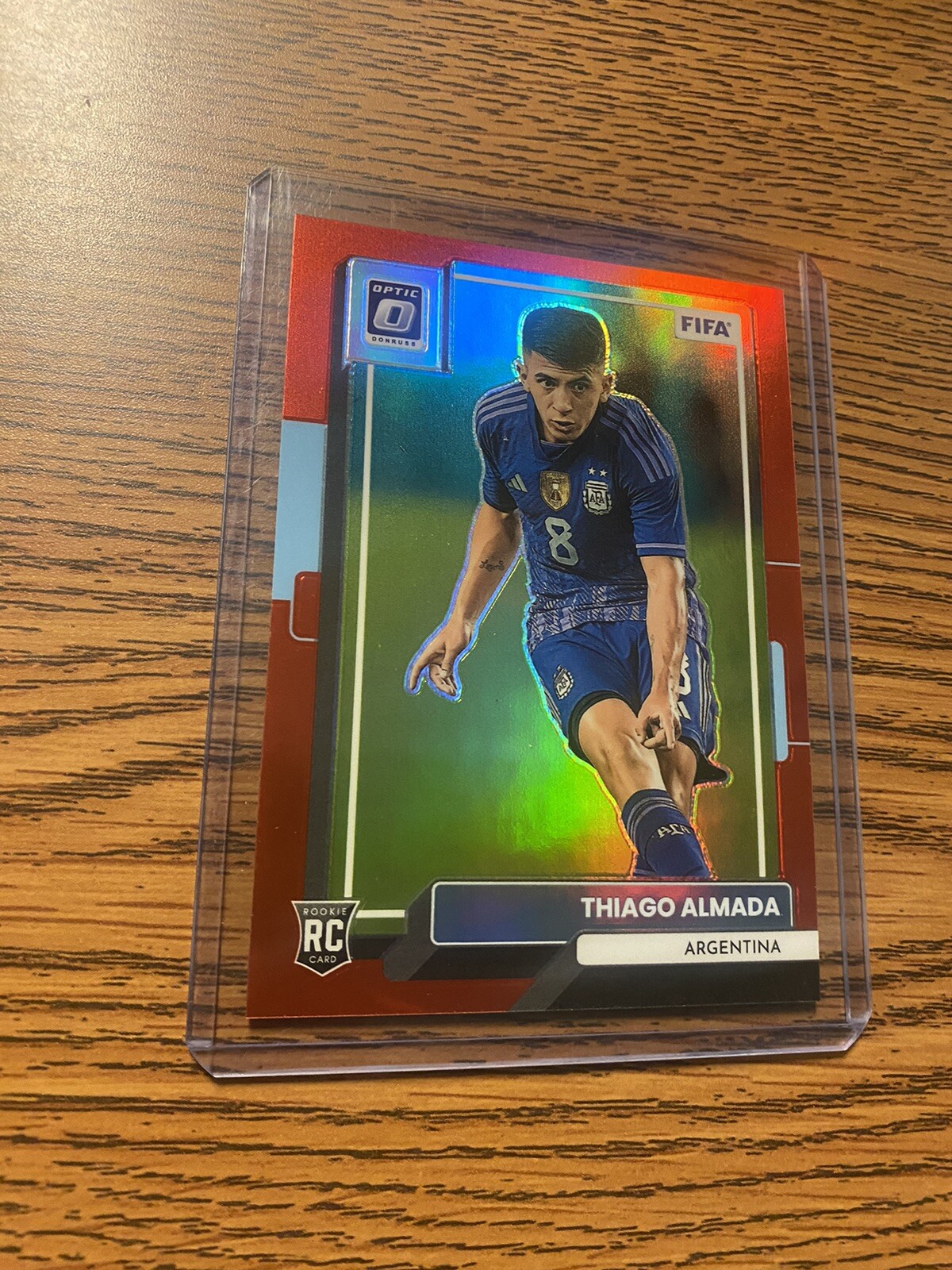 Thiago Almada /165 Red Rookie 2022-23 Donruss Soccer Optic Argentina