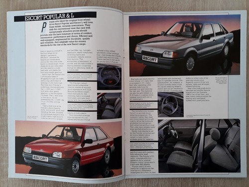 Ford Escort Mk 4 Range Brochure 1986 - Popular L GL Ghia XR3i Cabriolet Estate - Picture 3 of 7