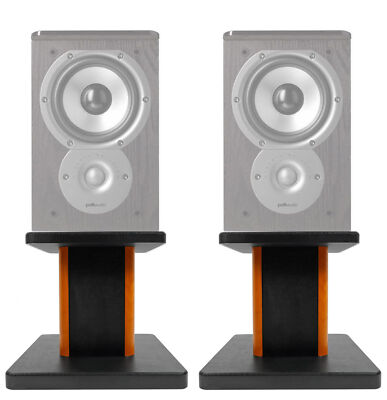 (2) 8  Wood Bookshelf Speaker Stands For Polk Audio TSi100 Bookshelf Speakers