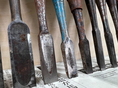 Vintage Japanese Chisel 10set Nomi /Hand Plane Saw Iron Hammer Hand Tool/d62 - Picture 17 of 23