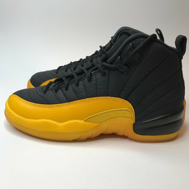 jordan 12 black and yellow grade school
