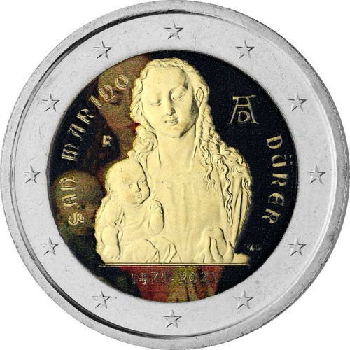 2 Euro 2021 - coloriert farbig Vatikan Italien San Marino Malta Spanien uvm - Bild 25 von 33